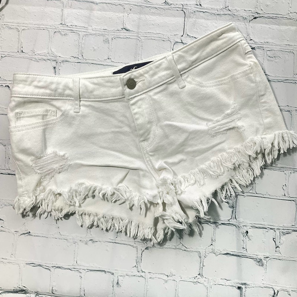 White jean shorts